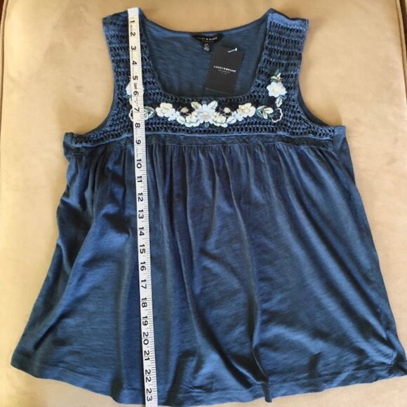 Lucky Brand Crocheted & Embroidered Square Neck Tank Size S NWT - Picture 9 of 9